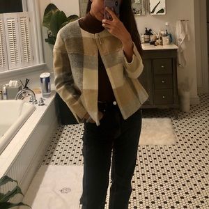 Zara Wool mixed  checker jacket